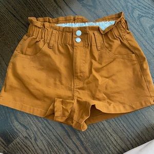 Orange high rise shorts